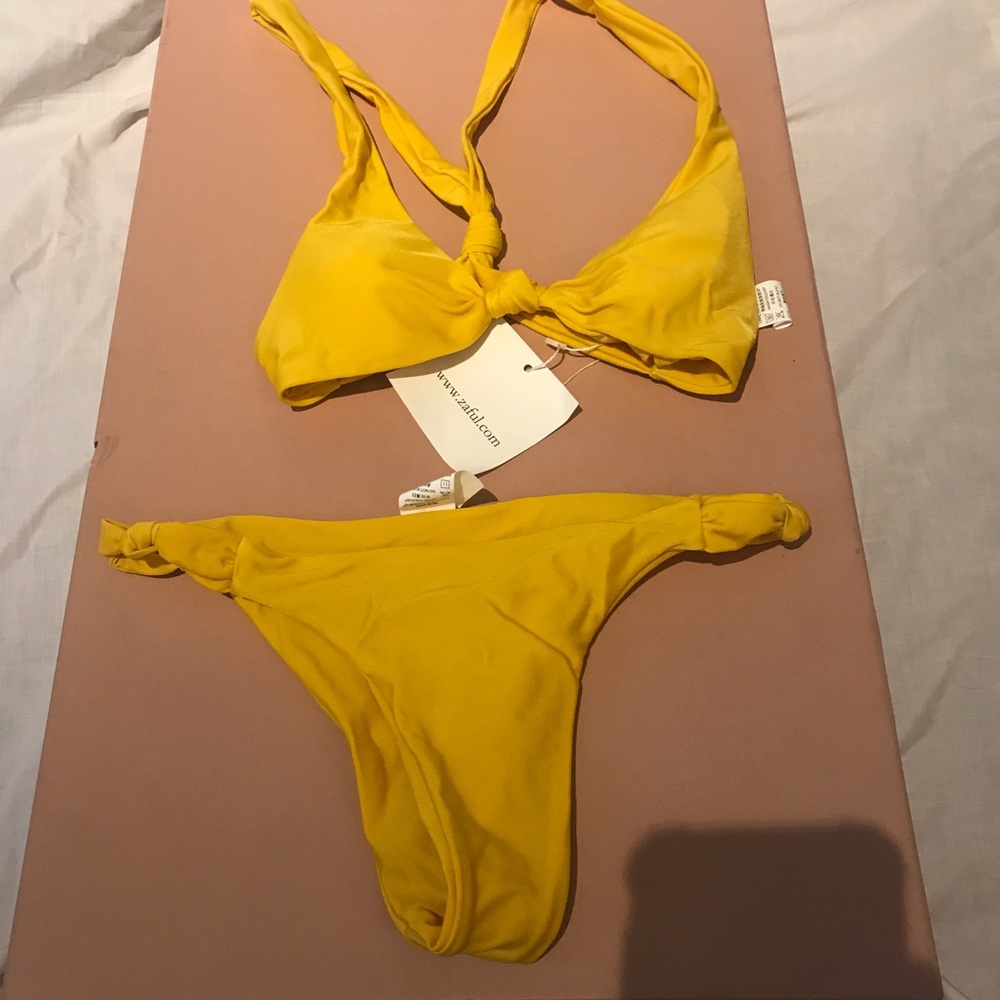 Yellow small thong bikini